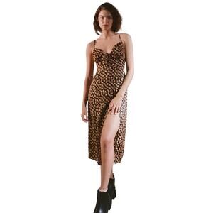 Urban Outfitters Mariah Lace-Up Midi Slip Dress Size X-Small